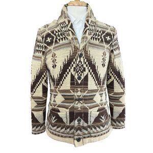 Ralph Lauren Mens Southwestern Cardigan Sweater Indian Blanket Aztec Size M